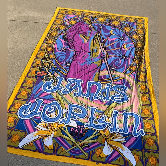 Sunshine joy urban outfitters Janis Joplin 1960s psychedelic rock tapestry - Picture 1 of 4